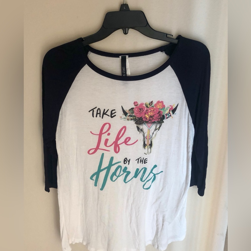 Take life by the horns baseball tee